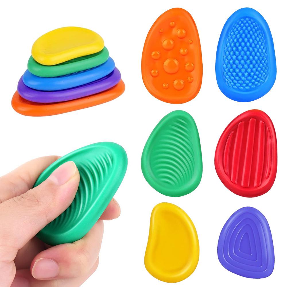 Fidget Spielzeug für Erwachsene Sensorischer Silikonstein 3er-Set - 6er-Set Texturiert für Autistische Kinder Beruhigendes Fidget Stressabbau Spielzeug