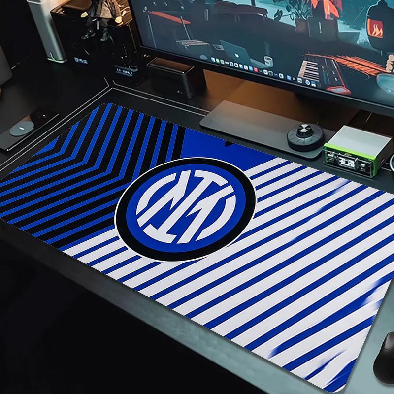 Inter Mailand Farbe Mauspads Großes Gaming-Tischkissen Rutschfeste Laptop-Tablet-Große Mauspads XXL-Matten Mini-PC-Spielmatte Mit Verriegeltem Rand