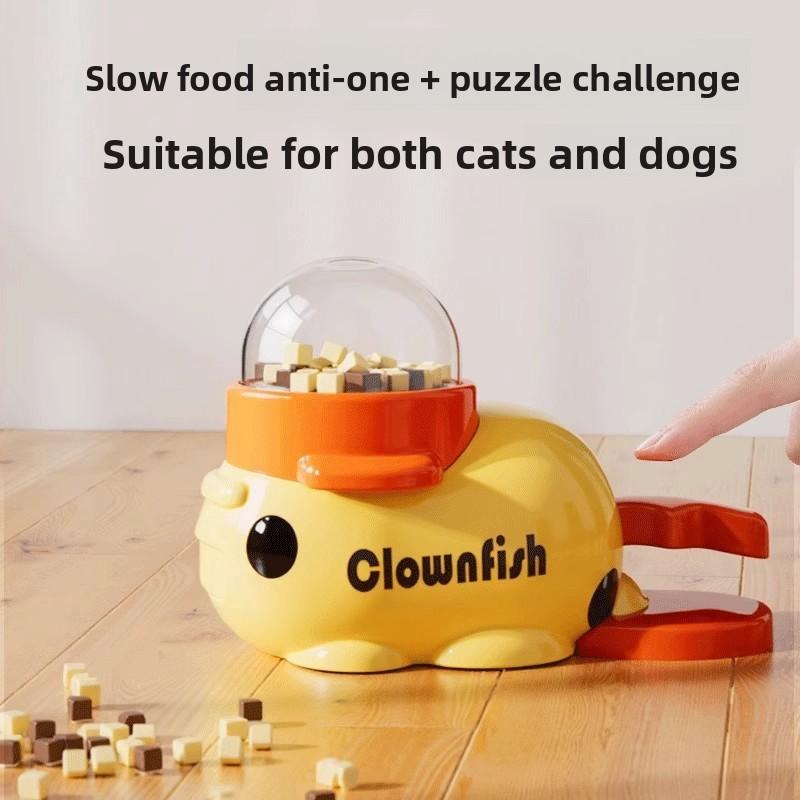 Pet Toys for Self-entertainment and Boredom, Leaky Yellow Duck Pet Feeders, Cat and Dog Interactive Toys for Training