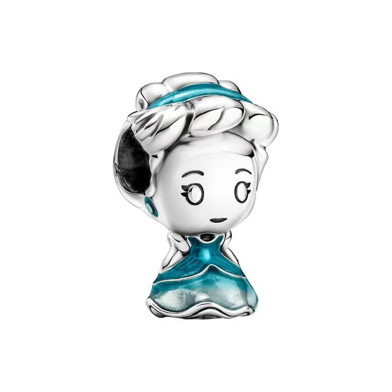 Cuentas de Cobre Blanco Plateado y Colgante Charm Aniversario de Puntada