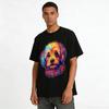 Colorful Cute Dog Art Print Casual Unisex Top Pure Cotton T-shirt