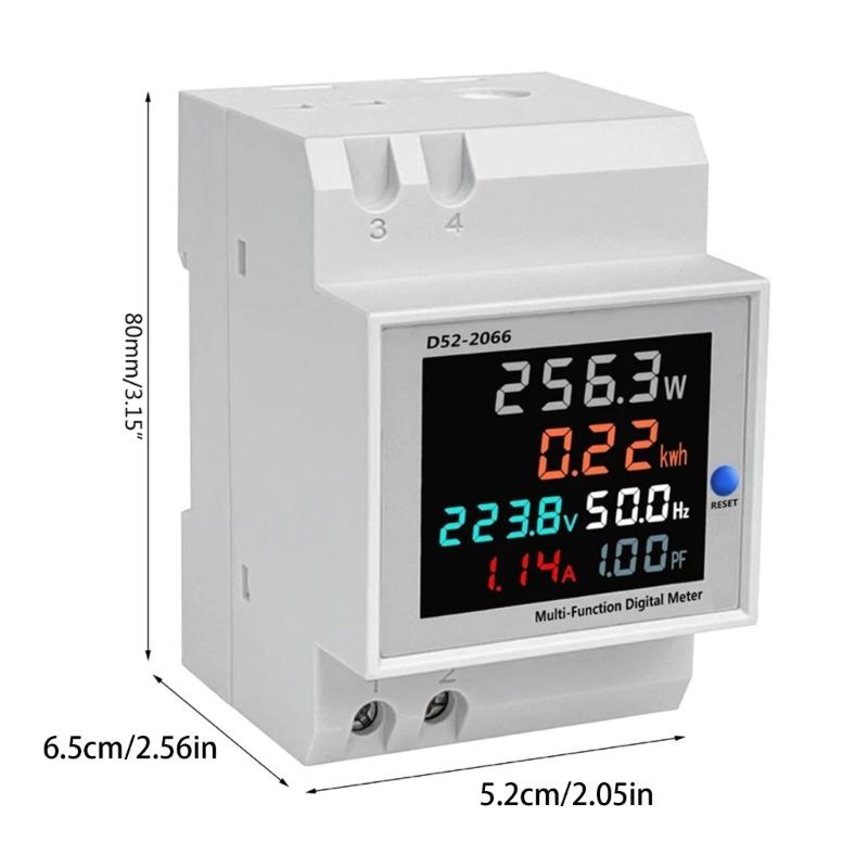 Einphasen LCD-Digitalanzeige Wattmeter Wechselstrom Stromverbrauch Energie Elektrozähler Elektro Din-Schiene