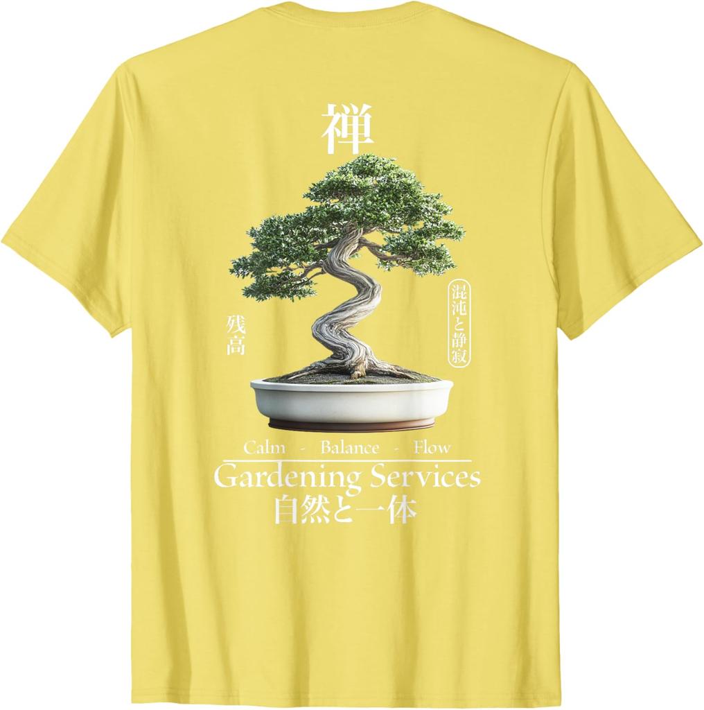Bonsai Zen Garden Japanese Aesthetic Graphic Tee Calm Balance Flow Mens Casual Cotton TShirt