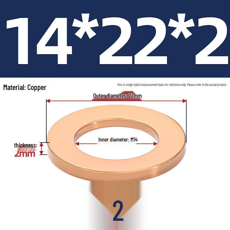 National Standard Red Copper Gasket Seal Ring and Flat Washer M3-M60mm for Marine Instruments