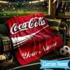 Custom Name Cola Classic Beverage Flannel Blanket, Use for Birthday/Holiday Gift, Soft Blanket for Sofa/Bed/Camping/Office, Home Decor