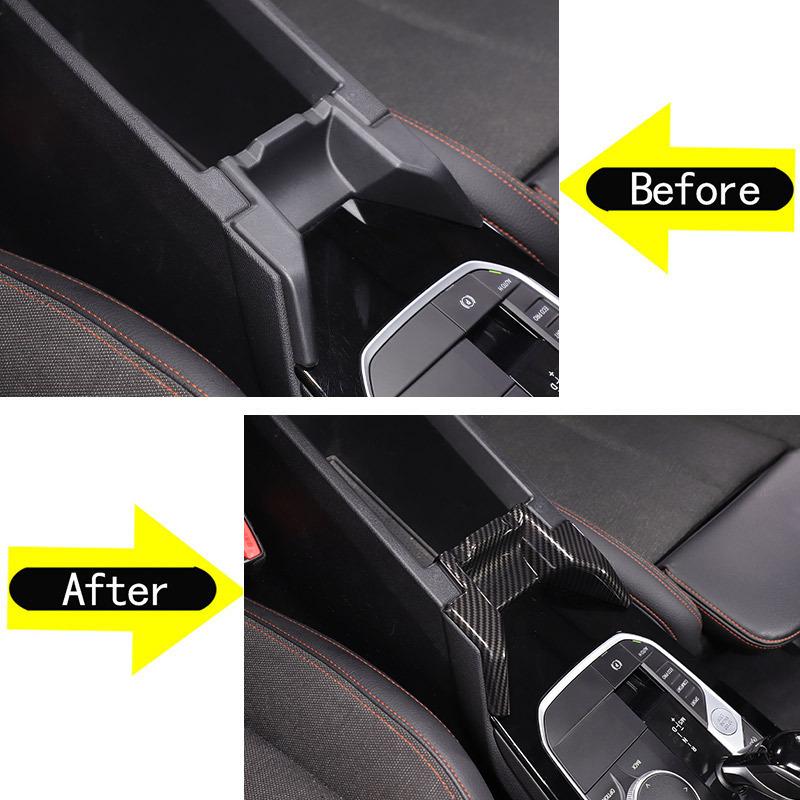 For BMW 1 Series 2 Series F40 F44 -24 ABS Carbon Fiber Car Center Control Armrest Box Front Decorative Panel Car Accessories
