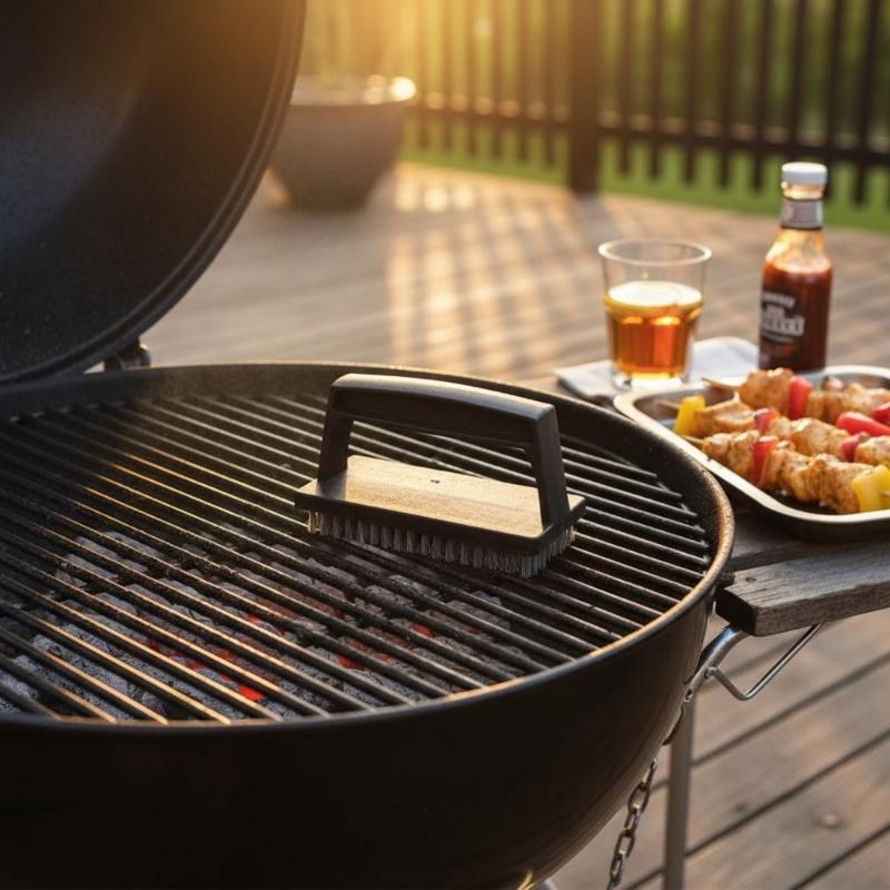 Professional Grills Cleaning Brush Ergonomic Nonslip Handle Solid Steel Bristles Perfect For Charcoal Grills And Griddles