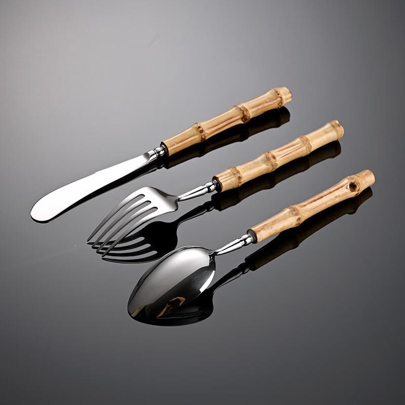 Qianxing Natural Bamboo Handle Stainless Steel Cutlery
