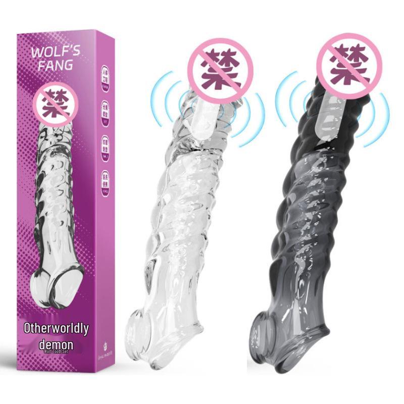 Seniubaby Men's Crystal Wolf Tooth Vibrating Sleeve - Extended and Thickened Adult Toy