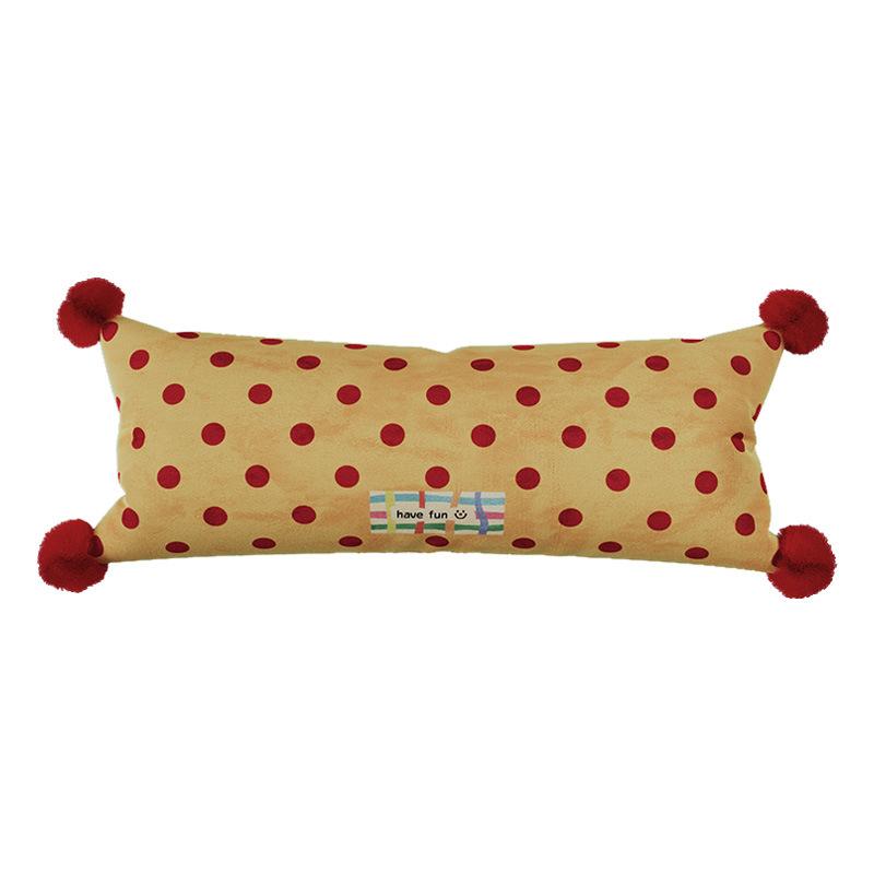 

Винтажная подушка-валик в горошек, диванные подушки, универсальная декоративная наволочка, поясничная поддержка, подушка для сна, подушка для автомобильного сиденья 30 x 70cm жёлтый