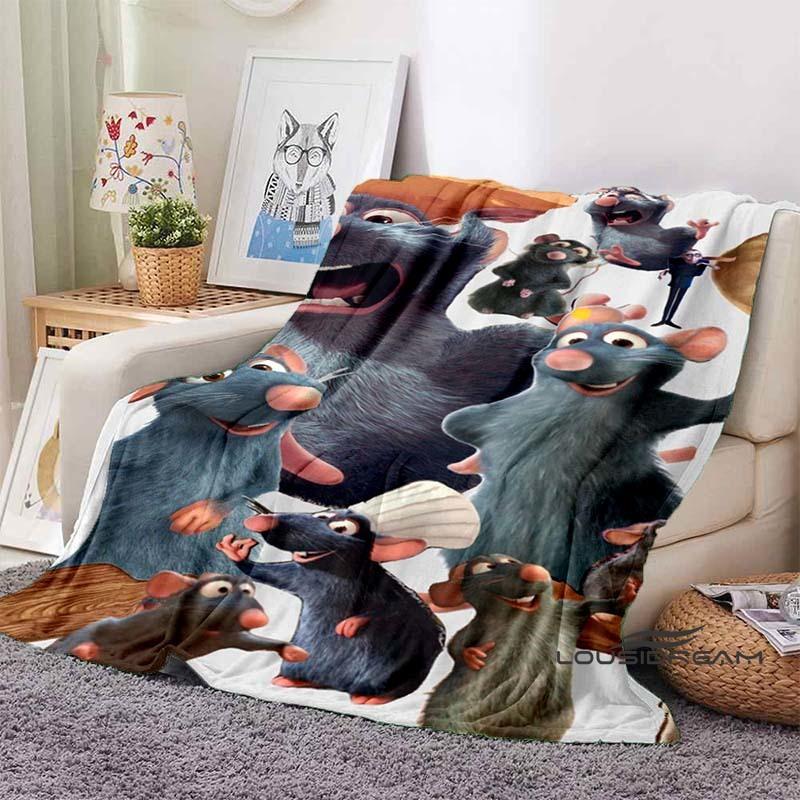 Coperta in flanella del cartone animato Ratatouille, calda e morbida per la primavera, adatta sia per uomini che per donne, bellissima coperta per il soggiorno,