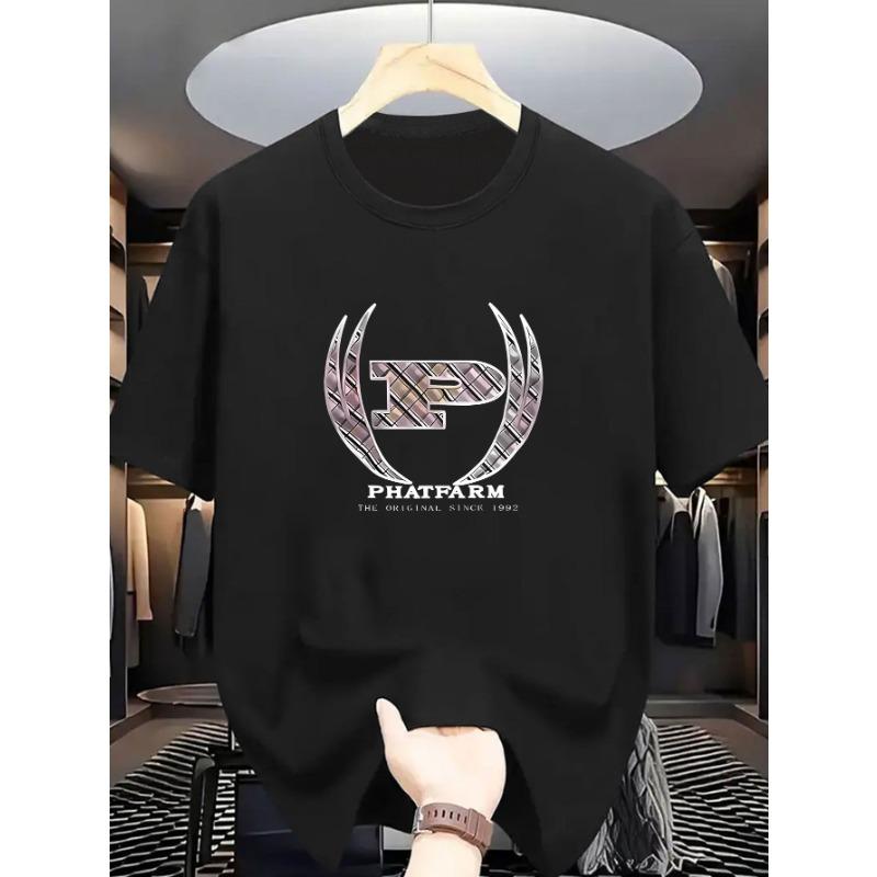 Taglia Europea [T-shirt Estiva PHATFARM] Classica alla Moda da Uomo a Maniche Corte | Elastica a Coste Girocollo Comoda Traspirante Stampa Lettere