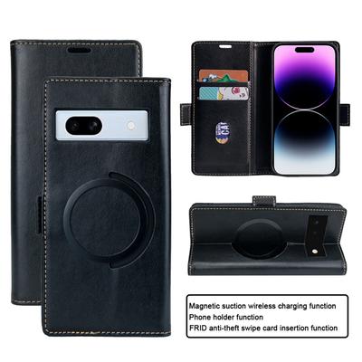 For Google Pixel 9 Pro XL Magnetic Flip Kickstand Leather Phone Case For Pixel 8 7 6 9 Pro 7A 6a ID Card Wallet Book Stand For Magsafe Magsafing Cover