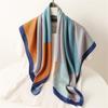 Temperament silk scarf New women's imitation silk scarf Hangzhou silk twill square scarf 91cm simple color matching shawl