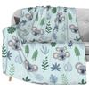Cute Koala Animal Pattern Blanket Soft Flannel Comfortable Lightweight Suitable for Children Sofa Bedroom Living Room