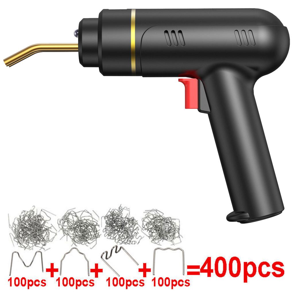 200W Cordless Plastic Welder Plastic Weld Kit with 4 Tpyes Hot Staples Plastic Welding Machine Tool 5.0Ah Rechargeable Battery