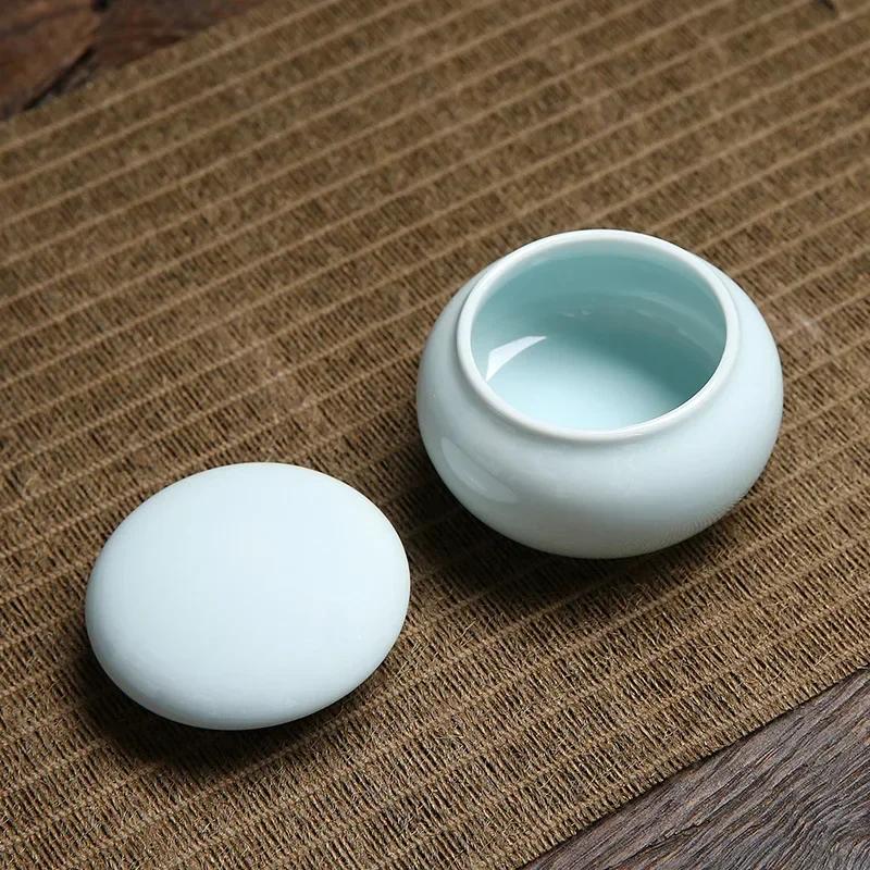 8 Colors Mini Tea Box Glazed Ceramic Jar Storage Boxes Pottery Airtight Coffee Kitchen Food Pots Ointment