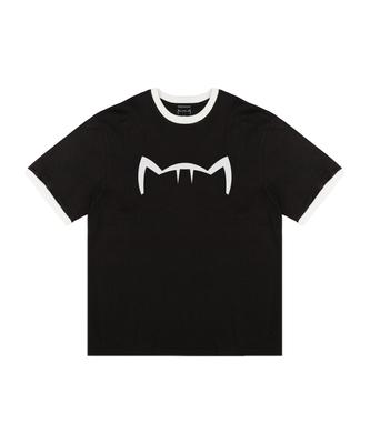 Kikimimi Ringer Kitty Big Logo T-Shirt (Black)