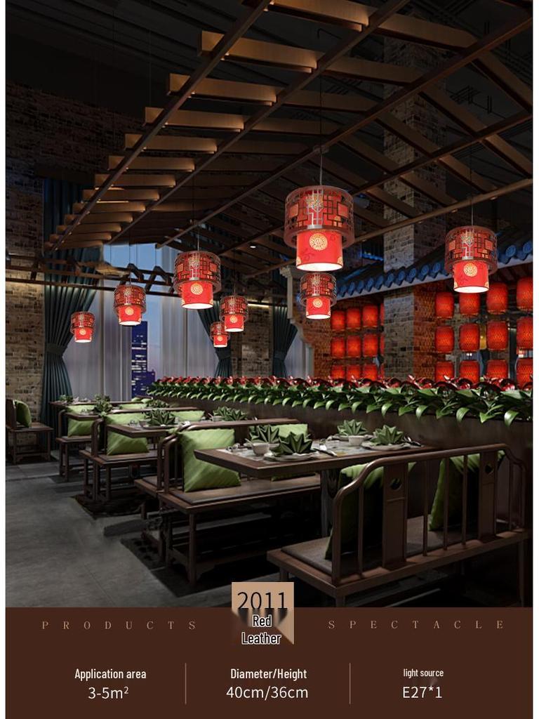 Antike massive Holz-Pendelleuchte im chinesischen Stil für Balkon, Teeraum, Flur oder Wohnzimmer.