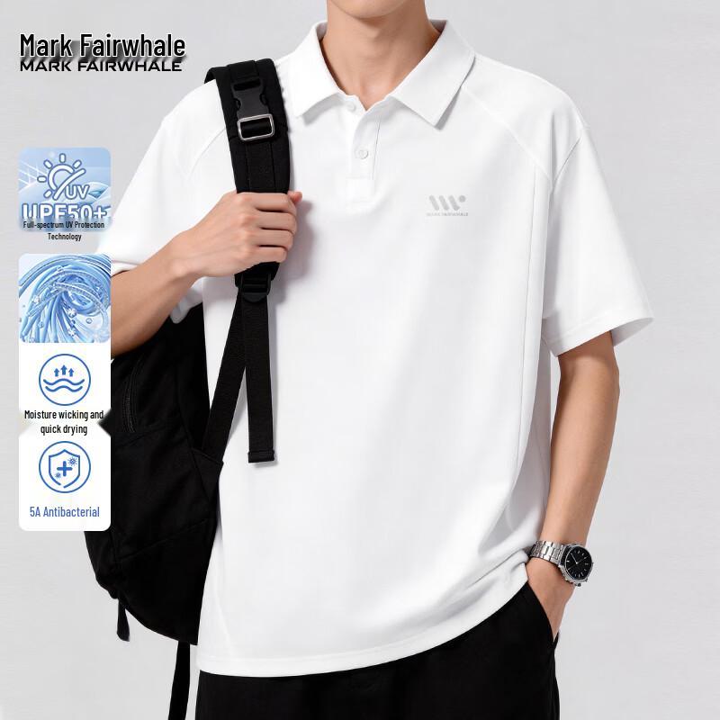 Mark Fairwhale Men s Quick-Dry Loose Fit Short Sleeve Polo Shirt L