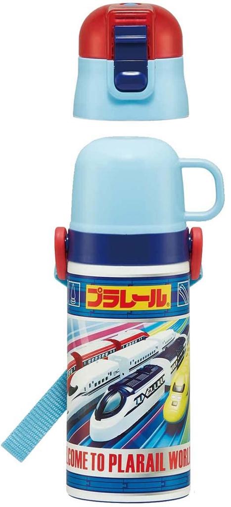 Skater Wasser 420ml oder 350ml Plarail Kleine Edelstahl Sport-Wasserflasche Kinderflasche, 2-Wege, (Direktes Trinken) (Bechertrinken), 23, Jungen