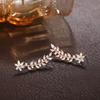 Fashion Rhinestone Flower Ear Hooks for Women Sweet Simple Design Earrings