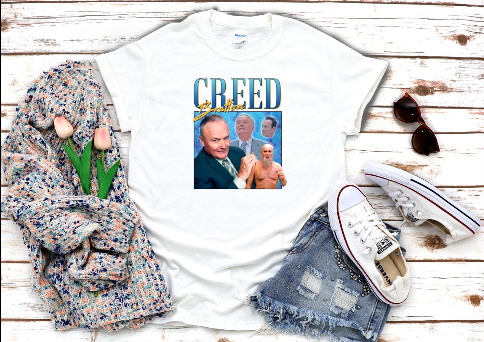 Creed Bratton Actor Short Sleeve White Black Men T-shirt G108 XL