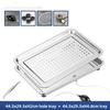 Stainless Steel Rectangle Dinner Tea Tray Double 2 Layer Dumpling Oil Leaking Hole Basin Steaming Draining Hole Plate with Basin