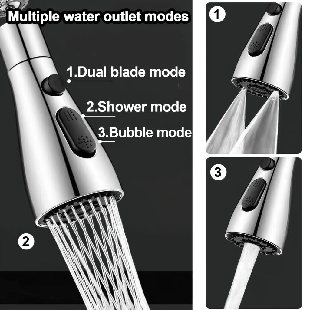 1PC Kitchen Double Knife Scraping Faucet Extender Universal Connector Shower, Vegetable Basin Universal Sleeve Universal Anti-splash Water