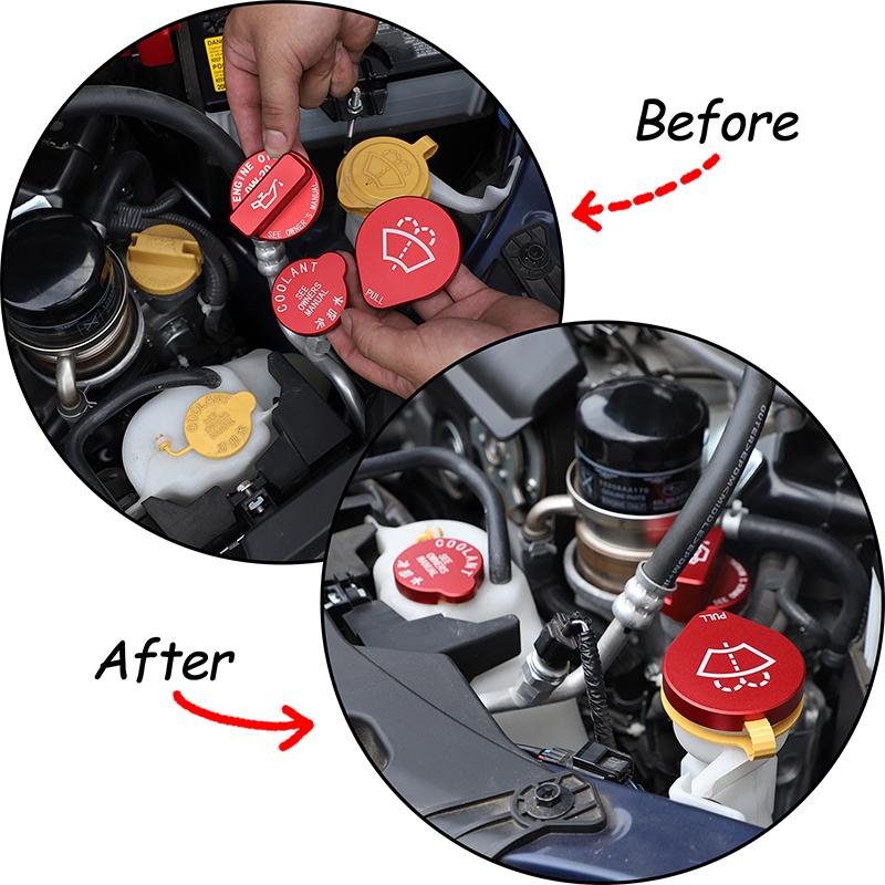 For Subaru WRX 2026 2026 2026 Aluminum Silver/Red Car engine room oil cap Fluid Reservoir Water Tank Cover Car Accessories