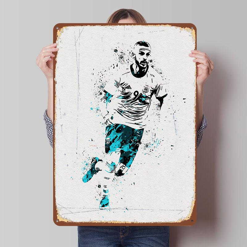 

Argentina Soccer Painting Printed Poster Customized Wall Art Retro Vintage Metal Tin Signs for Home Office Decoration Room Decor 7.9x11.8In(20x30cm)