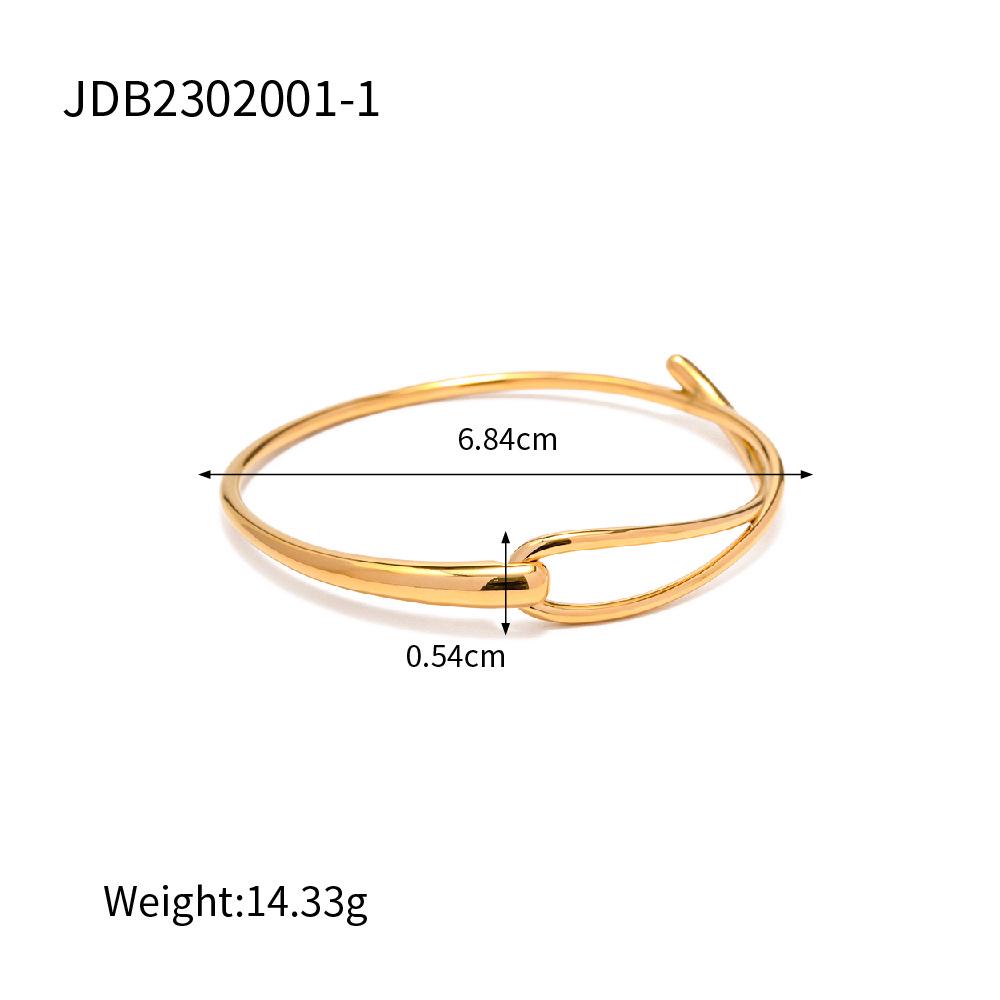 Jieding European & American Style Women's Stainless Steel Zircon Bracelet, Real Gold Plated. 