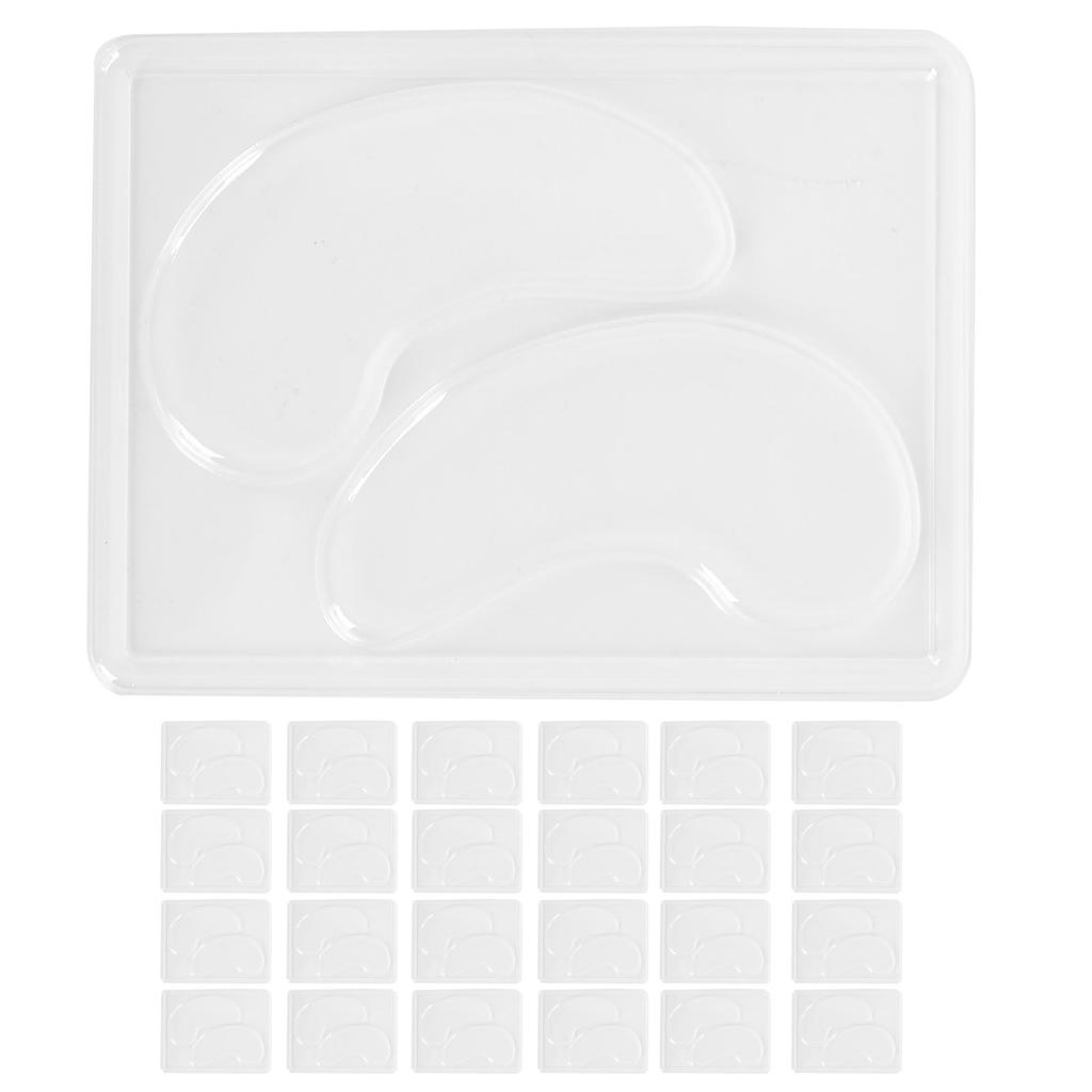 25pcs Transparent DIY Eye Mask Mold Portable Reusable Eye Mask Patch Tray Plate Set