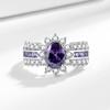 925 Sterling Silver Stylish and Exquisite Purple Zircon Ring Birthday Party Anniversary Gift