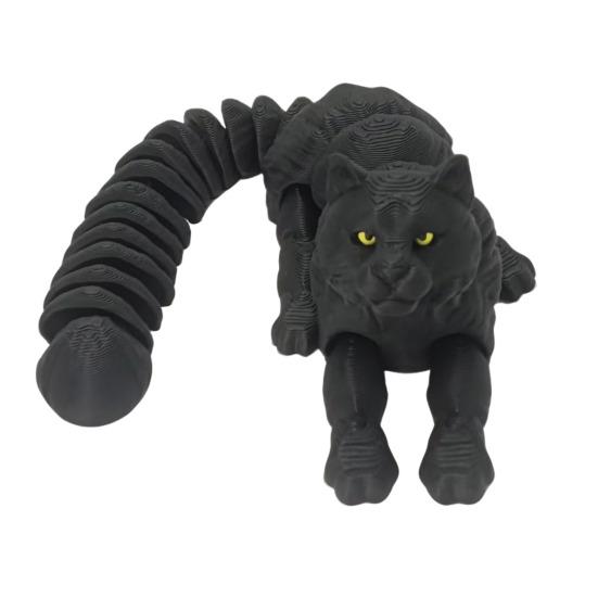 

3D Printed Snow Leopard Figurine Movable Joints Leopard Figure Stress Relief Wild Animal Fidget Toy Home Office Desktop Decoration Ornament