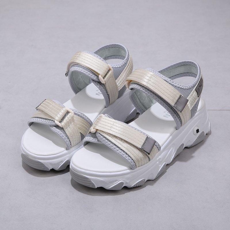 Summer Casual Womens Open Toe Sandals With Breathable Pu Upper For Beach And Daily Wear