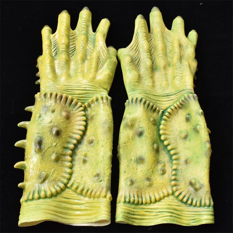 Green Fish Monster Mask With Gloves For Halloween Costume And Party Decorations Green Gloves