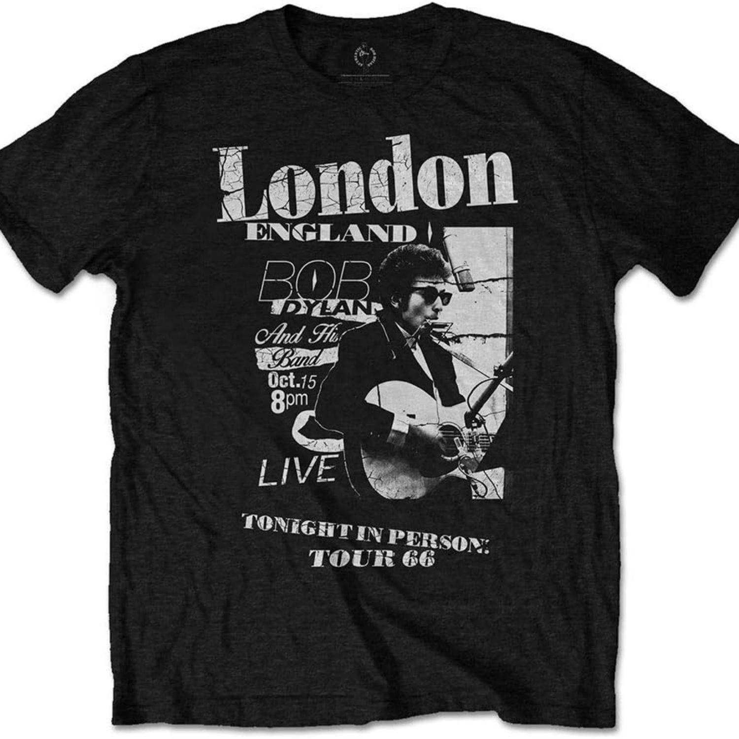 

Bob Dylan Unisex Adult Scraps Cotton T-Shirt (S) (Black) XXXXXL чорний