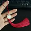 Imitation White Jade Lotus Tassel Pendant Chinese Knot Tassel Tassels Chinese Style Bookmark Fan Pendant Clothing Accessories