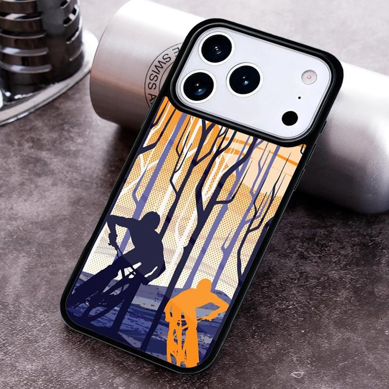Mountain Bike Biking Cycling Downhill Bicycle Phone Case for iPhone 17 16 15 Pro Max Air 14 13 12 11 Plus Shockproof Capa Cover
