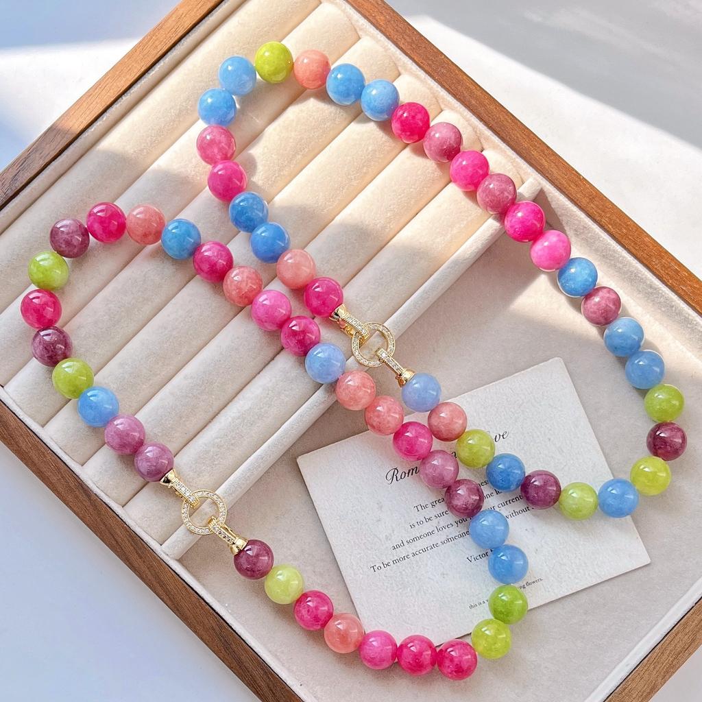 High Quality Dopamine Polygemstone Rock Necklace Clavicle Chain