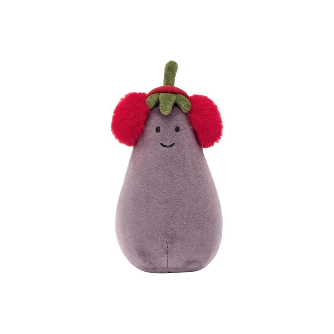 

JELLYCAT Fun Food Series Warm Red Earcups Lively Eggplant Soothing Sleeping Doll Plush Doll Sitting Height 16cm Height Box Not Included