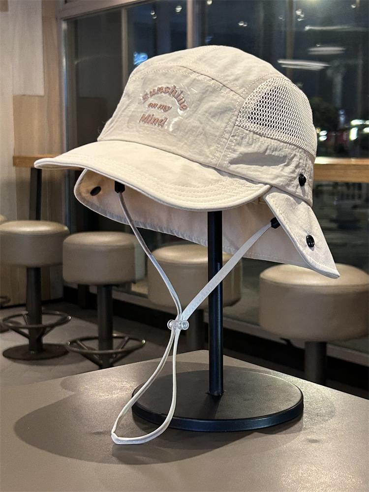 Unisex Outdoor Mesh UV Protection Bucket Hat Breathable Quick Dry Wide Brim Hat for Hiking And Climbing In Summer