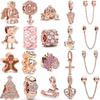 925 Silber Rosegold Anker Engel Blatt Charm Perle Passend für Original Armband DIY Damenschmuck Zubehör