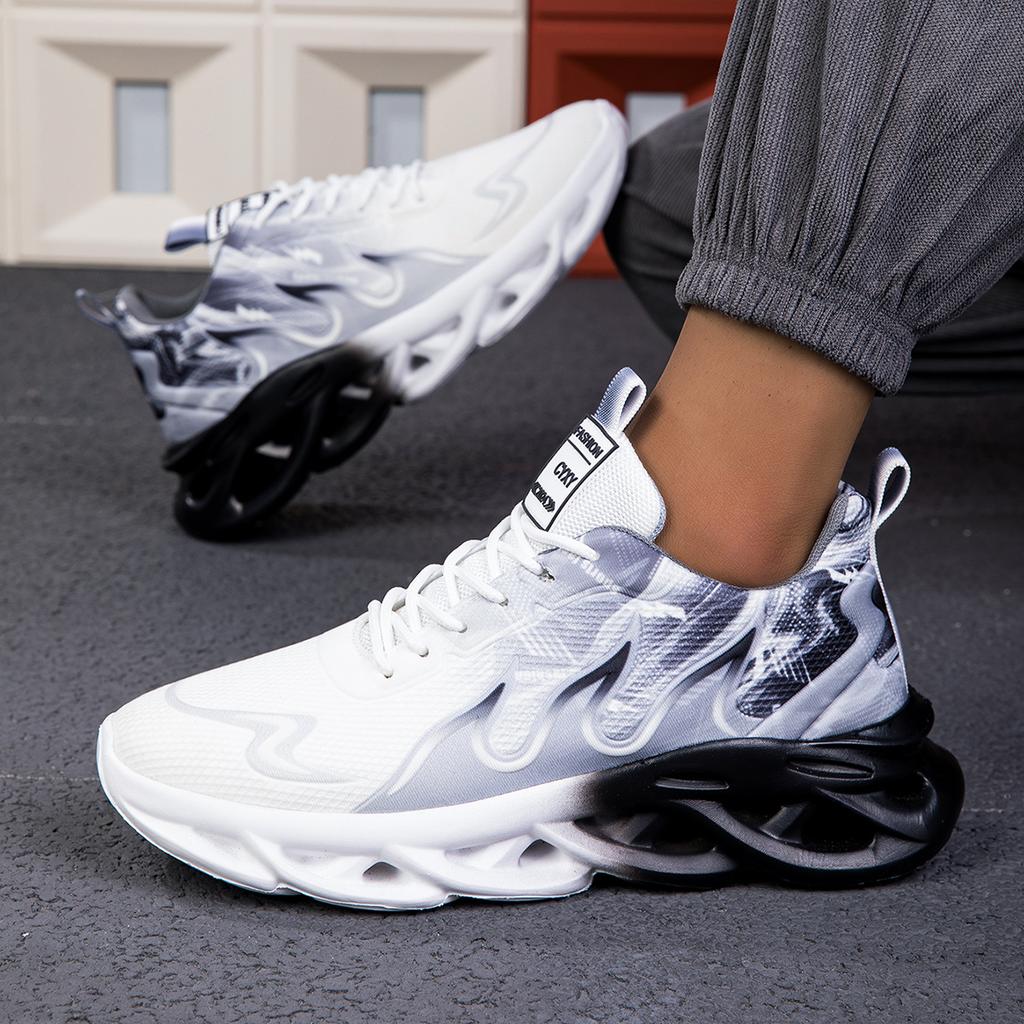 Fashion Running Shoes Flat Cushioning Comfortable Gym Jogging Shoes Mesh Breathable Training Tennis Sneakers for Men Lightweight Soft Te