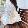 Large Capacity Fashion Cut-out Boho Tote Bag Trendy Floral Crochet Handmade Knitted Bag Vintage Multicolor Hollow Out Handbag