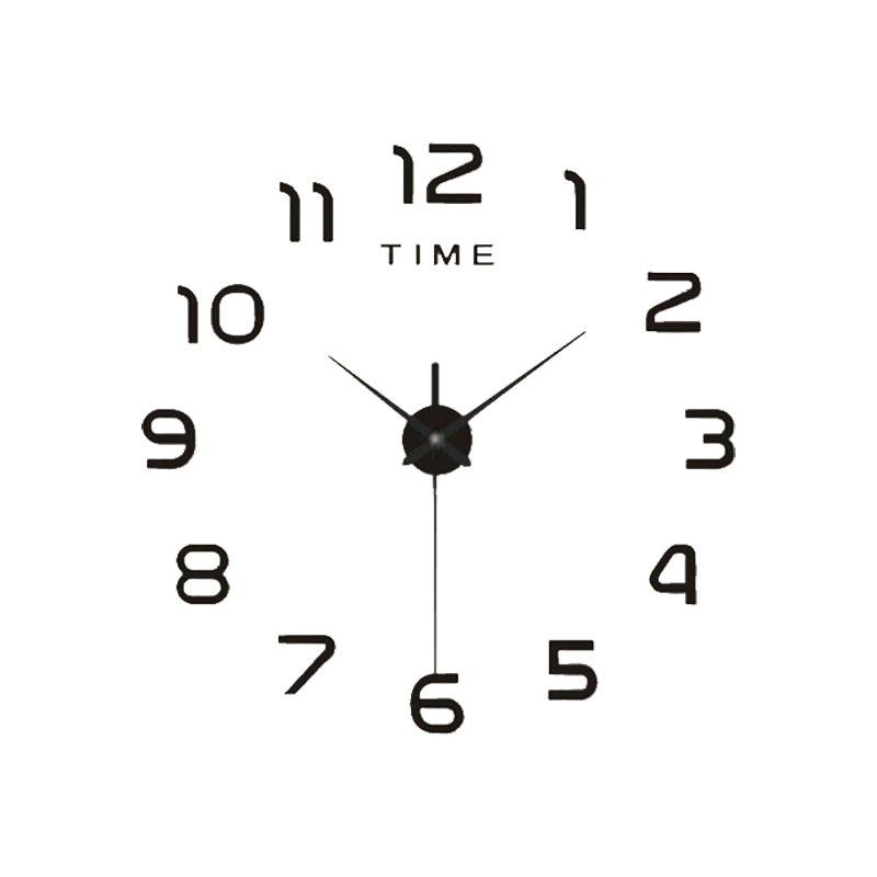 3D Three-dimensional Wall Clock DIY Wall Sticker Digital Clock Silent Travel Time Living Room Bedroom Simple Punch-free Clock