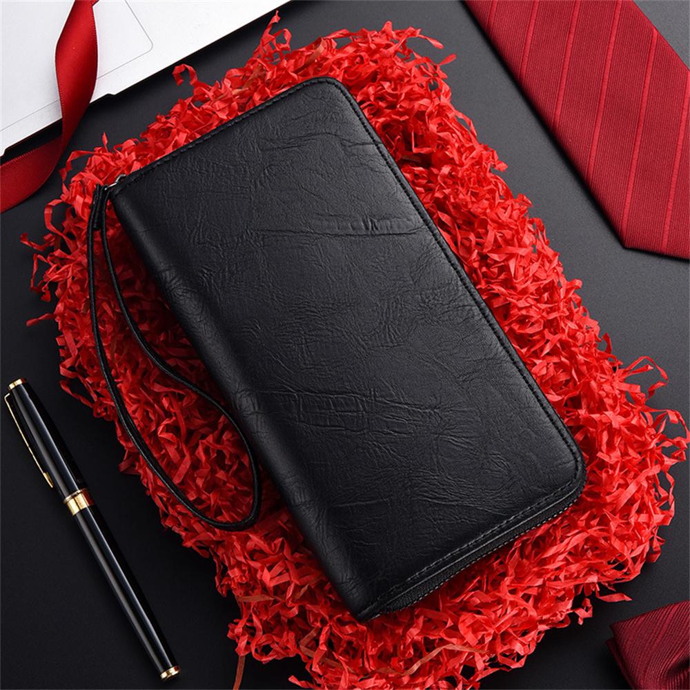 Pu Leather Wallet Long Design Phone Wallet Men'S Wallet Coin Purse For Office Travel Gift