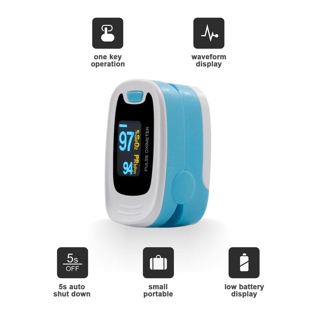 Fingertip Pulse Oximeter Blood Oxygen Saturation Monitor SpO2 PR heart rate CE FDA