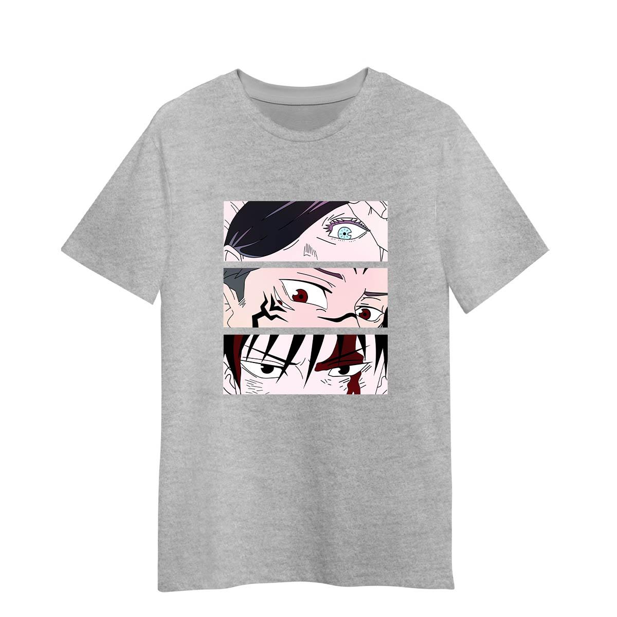 Дзюдзюцу Кайсен Кавайный Сатору Годжо Юдзи Итадори Сукуна Глаза Взрослая Унисекс Футболка S серый